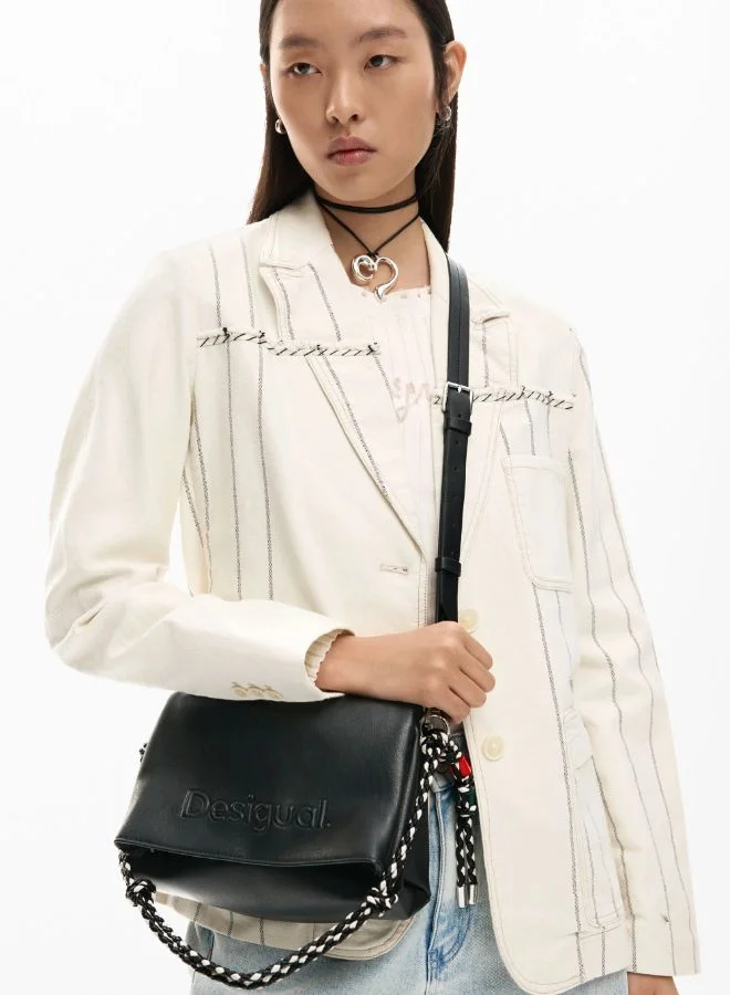 DESIGUAL Black Medium Bag With Logo Charm for Women | Best Price UAE